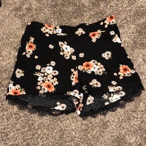 Torrid black floral shorts